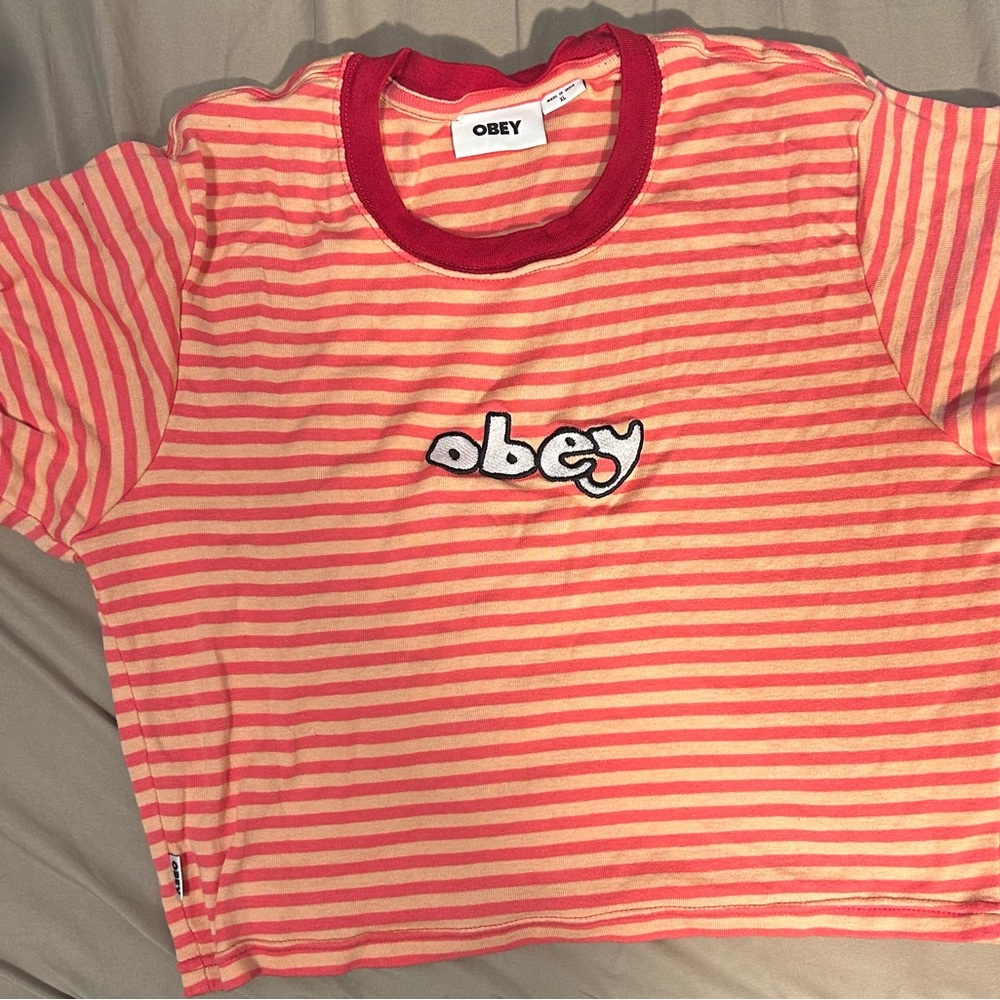 Women’s Striped Obey Crop top